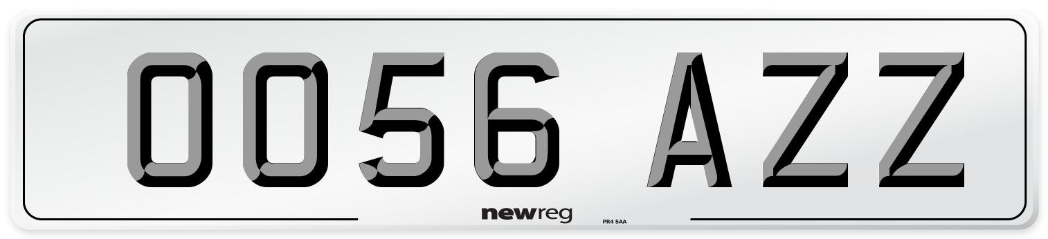 OO56 AZZ Number Plate from New Reg